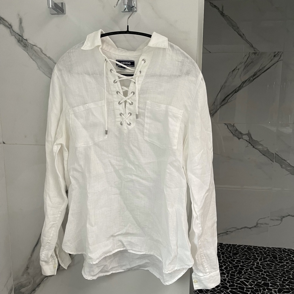 Lands End Linen Blouse